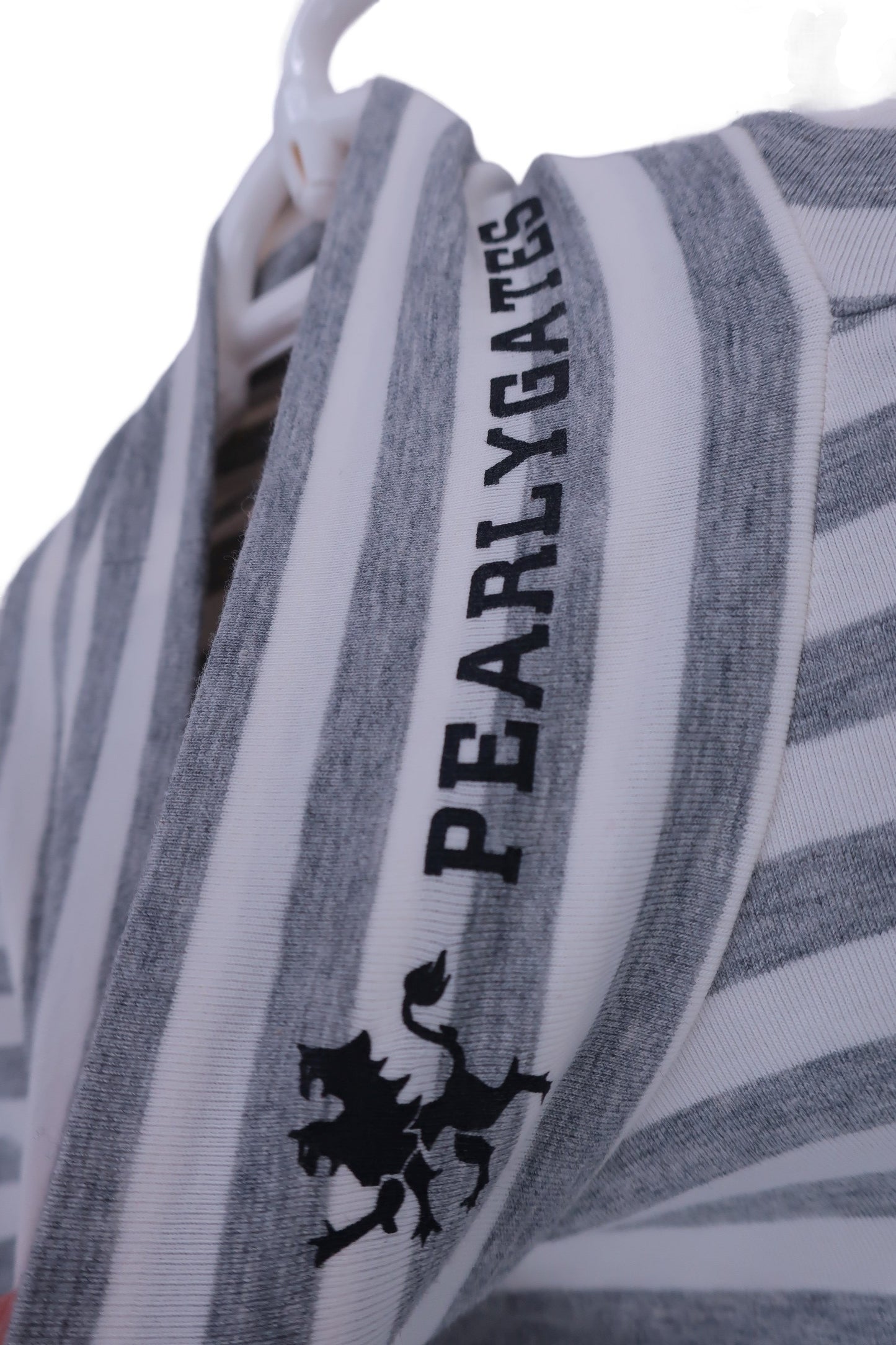 PEARLY GATES(パーリーゲイツ) 長袖モックネックシャツ 白グレーボーダー メンズ 6 053-966157 N-3