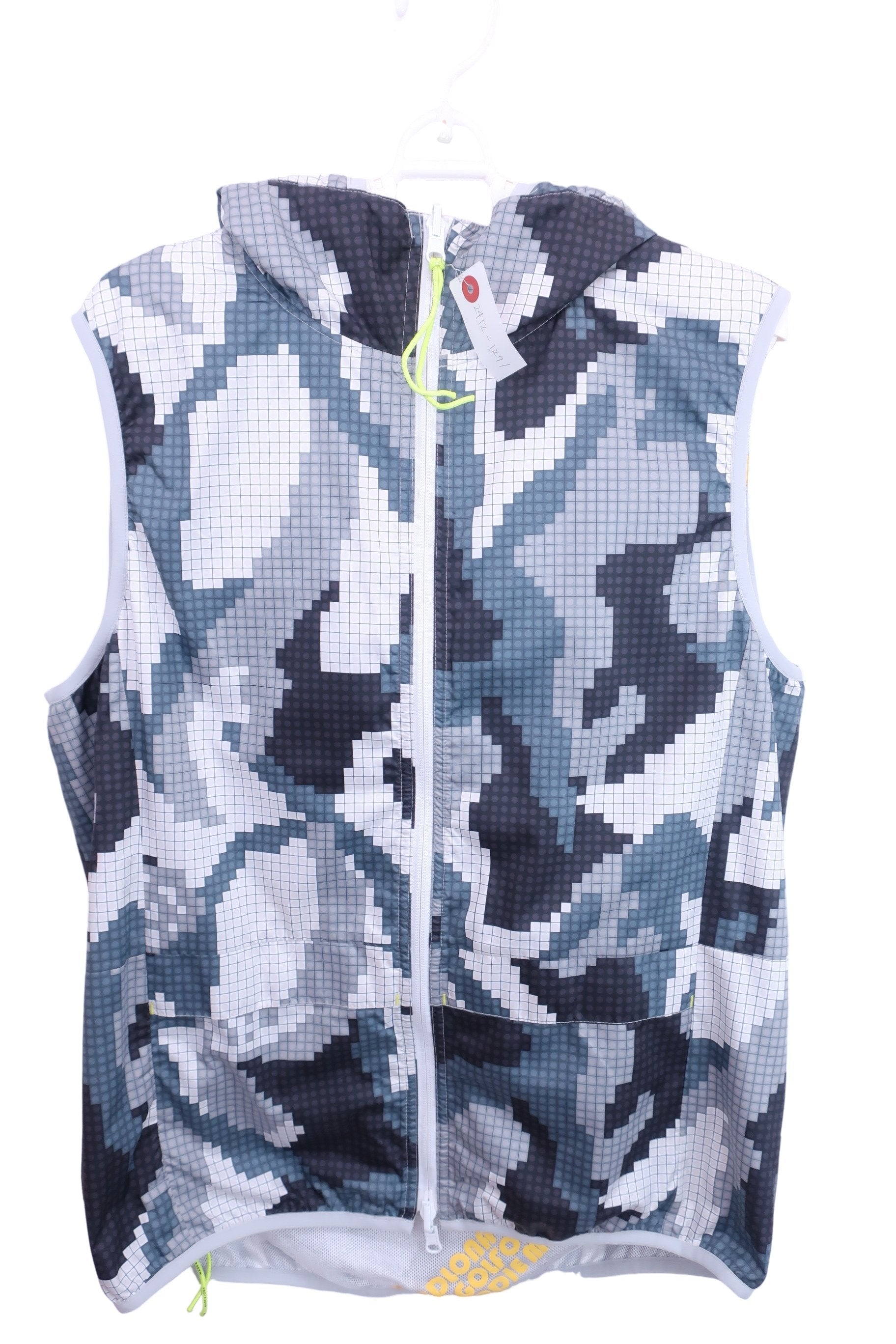 MARK&LONA(マークアンドロナ) リバーシブルベスト 白グレー黒総柄 メンズ 48 MLM-OA-AD05 A-1