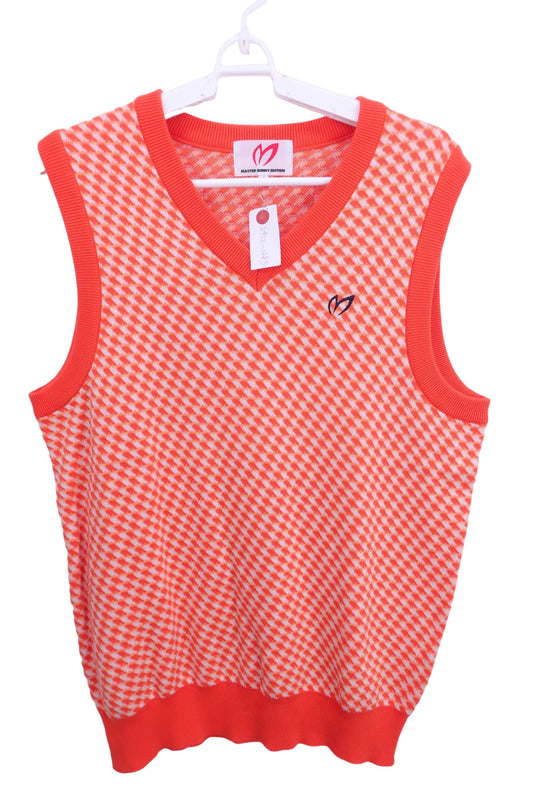 MASTER BUNNY EDITION(マスターバニーエディション) ベスト オレンジ千鳥格子柄 メンズ 4 158-7173303 A-1