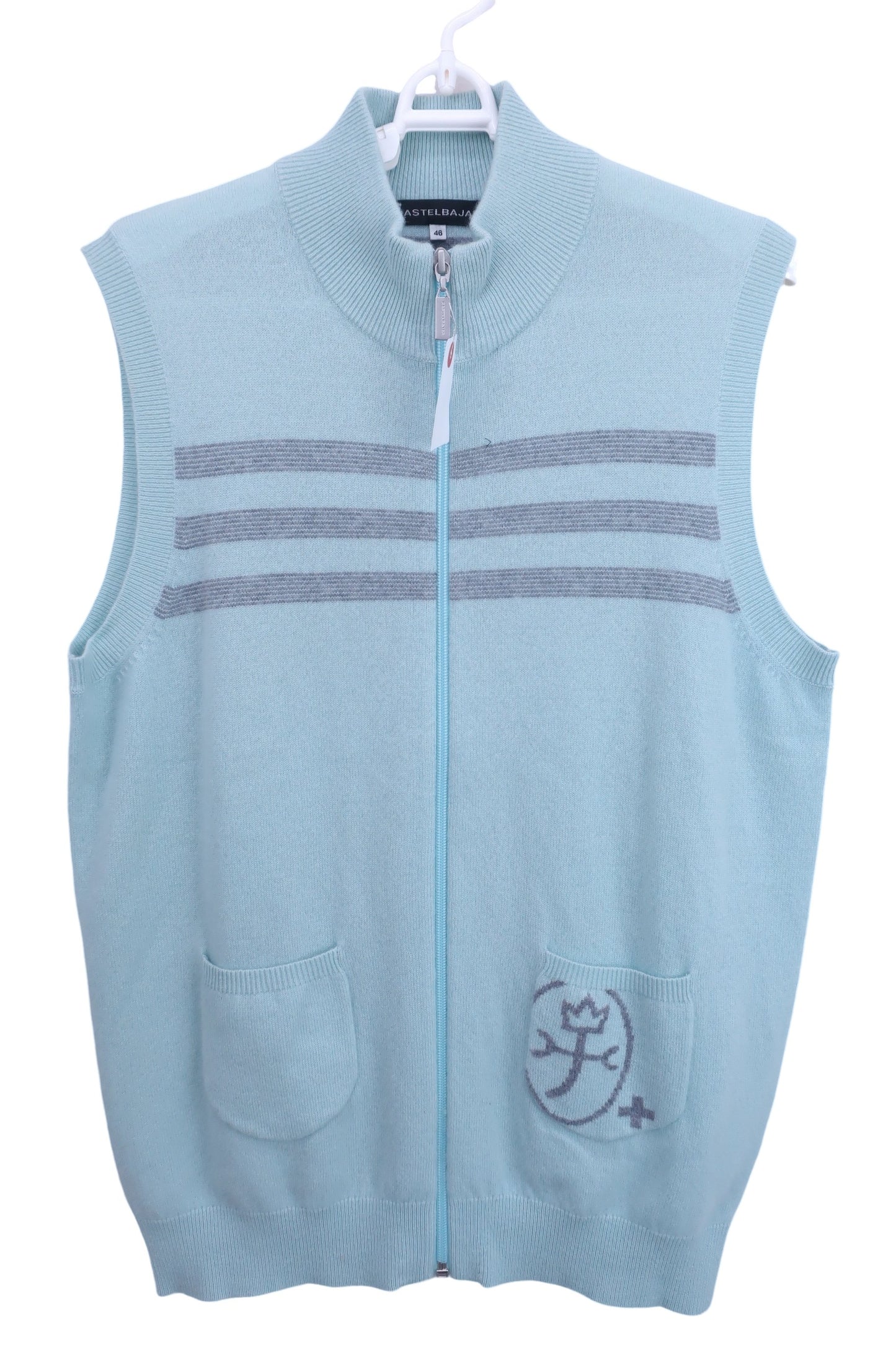 CASTELBAJAC(カステルバジャック) ジップアップベスト 薄緑 メンズ 46 A-1