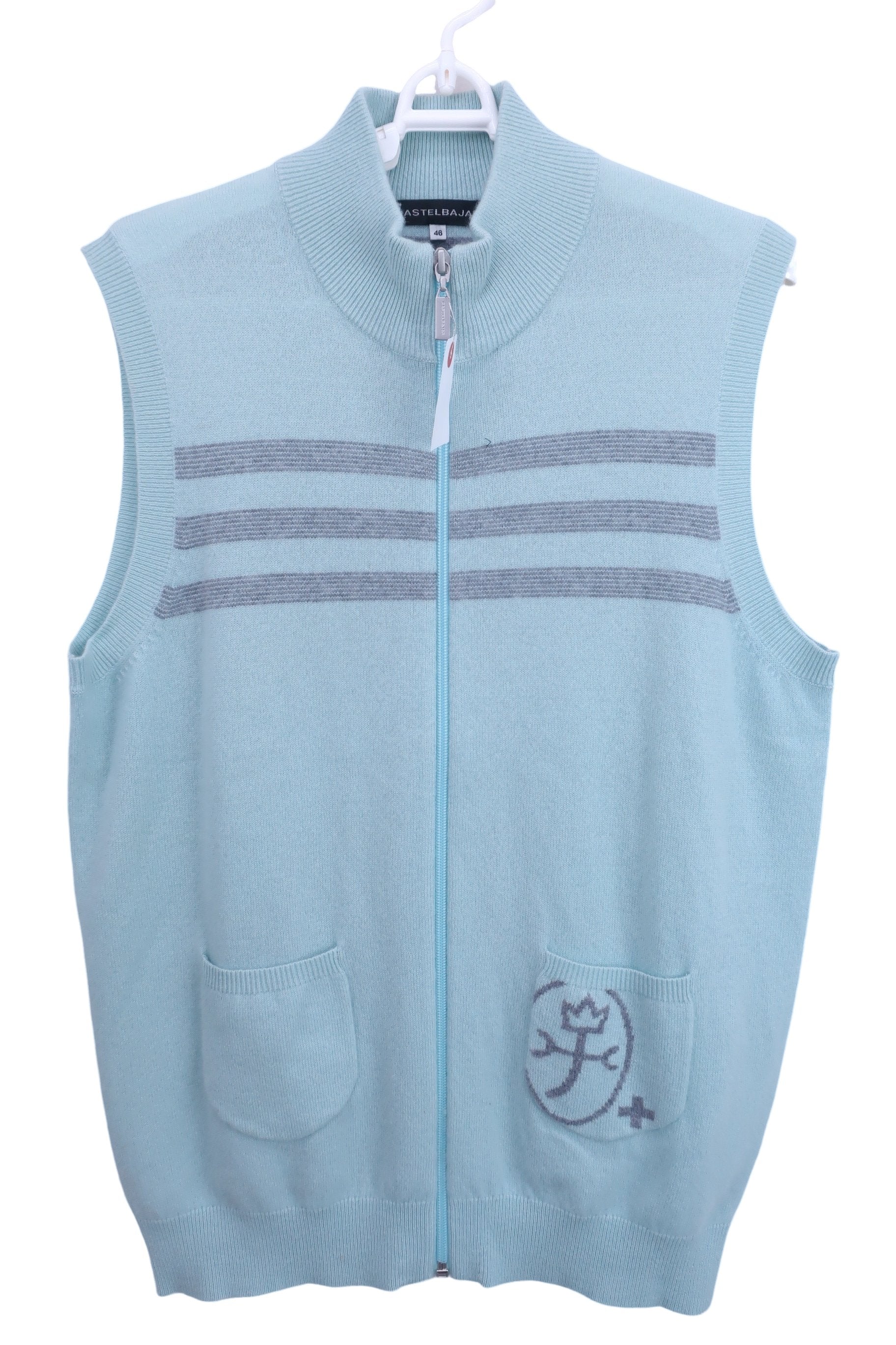 CASTELBAJAC(カステルバジャック) ジップアップベスト 薄緑 メンズ 46 A-1