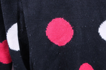 Callaway(キャロウェイ) ニットパーカー 黒水玉柄 レディース S B-3