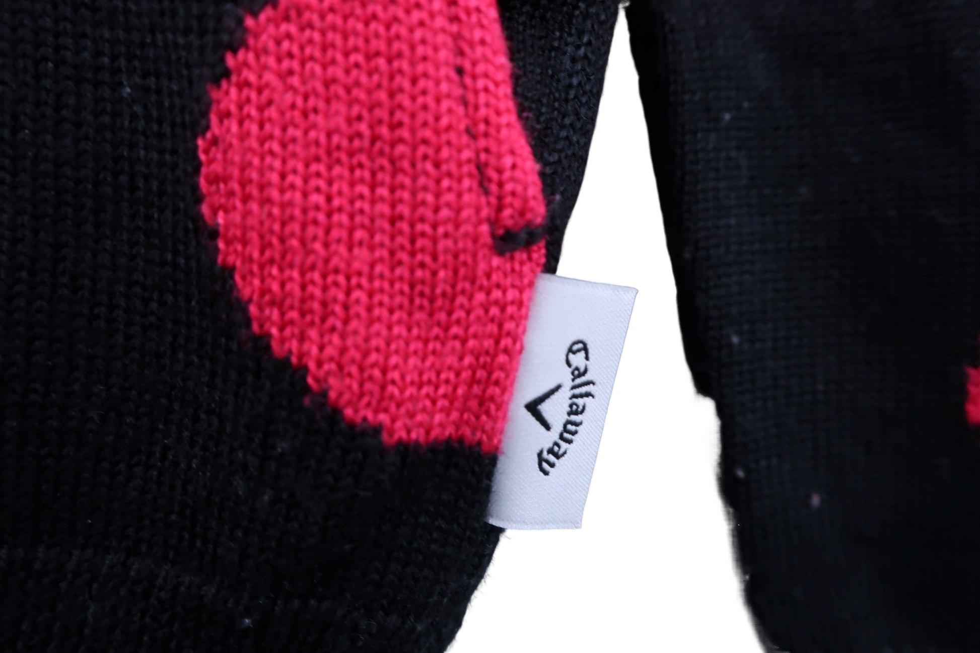 Callaway(キャロウェイ) ニットパーカー 黒水玉柄 レディース S B-4