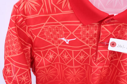 MIZUNO(ミズノ) ポロシャツ 赤総柄 メンズ XL A-2