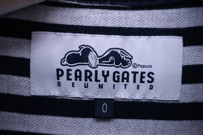 PEARLY GATES(パーリーゲイツ) 長袖ポロシャツ グレーネイビーストライプ レディース 0 055-8261906 A-2