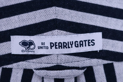 PEARLY GATES(パーリーゲイツ) 長袖ポロシャツ グレーネイビーストライプ レディース 0 055-8261906 A-6