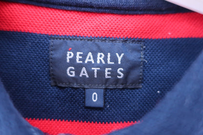PEARLY GATES(パーリーゲイツ) ポロシャツ ネイビー赤ボーダー レディース 0 055-0160498 A-2