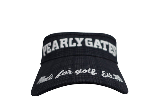 PEARLY GATES(パーリーゲイツ) サンバイザー 黒チェック レディース フリーサイズ A-1