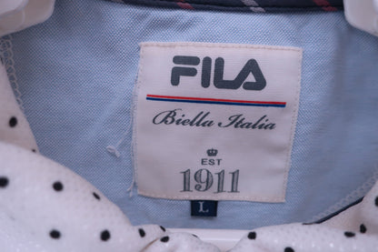 FILA GOLF(フィラゴルフ) ポロシャツ 白ドット柄 メンズ L B-2