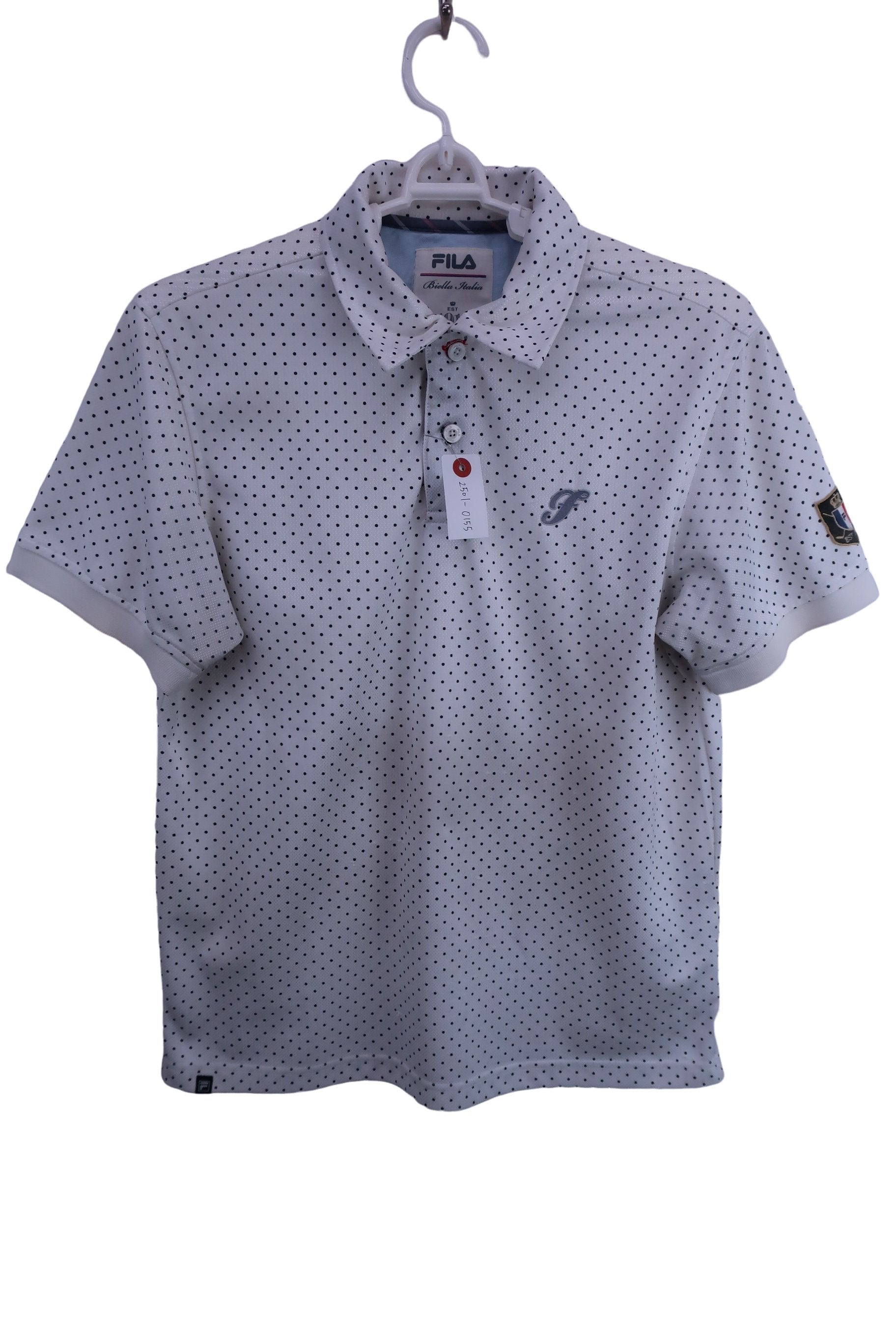 FILA GOLF(フィラゴルフ) ポロシャツ 白ドット柄 メンズ L B-1