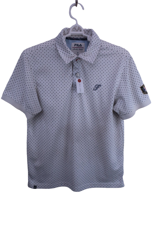 FILA GOLF(フィラゴルフ) ポロシャツ 白ドット柄 メンズ L B-1