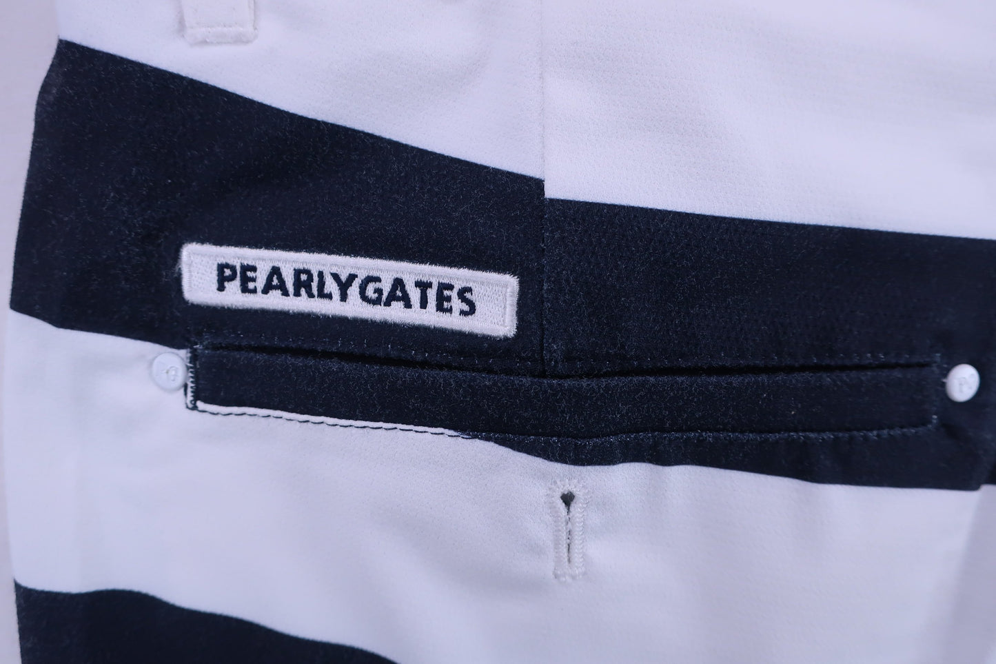 PEARLY GATES(パーリーゲイツ) ハーフパンツ 白ネイビーボーダー メンズ 6 053-0132515 B-5
