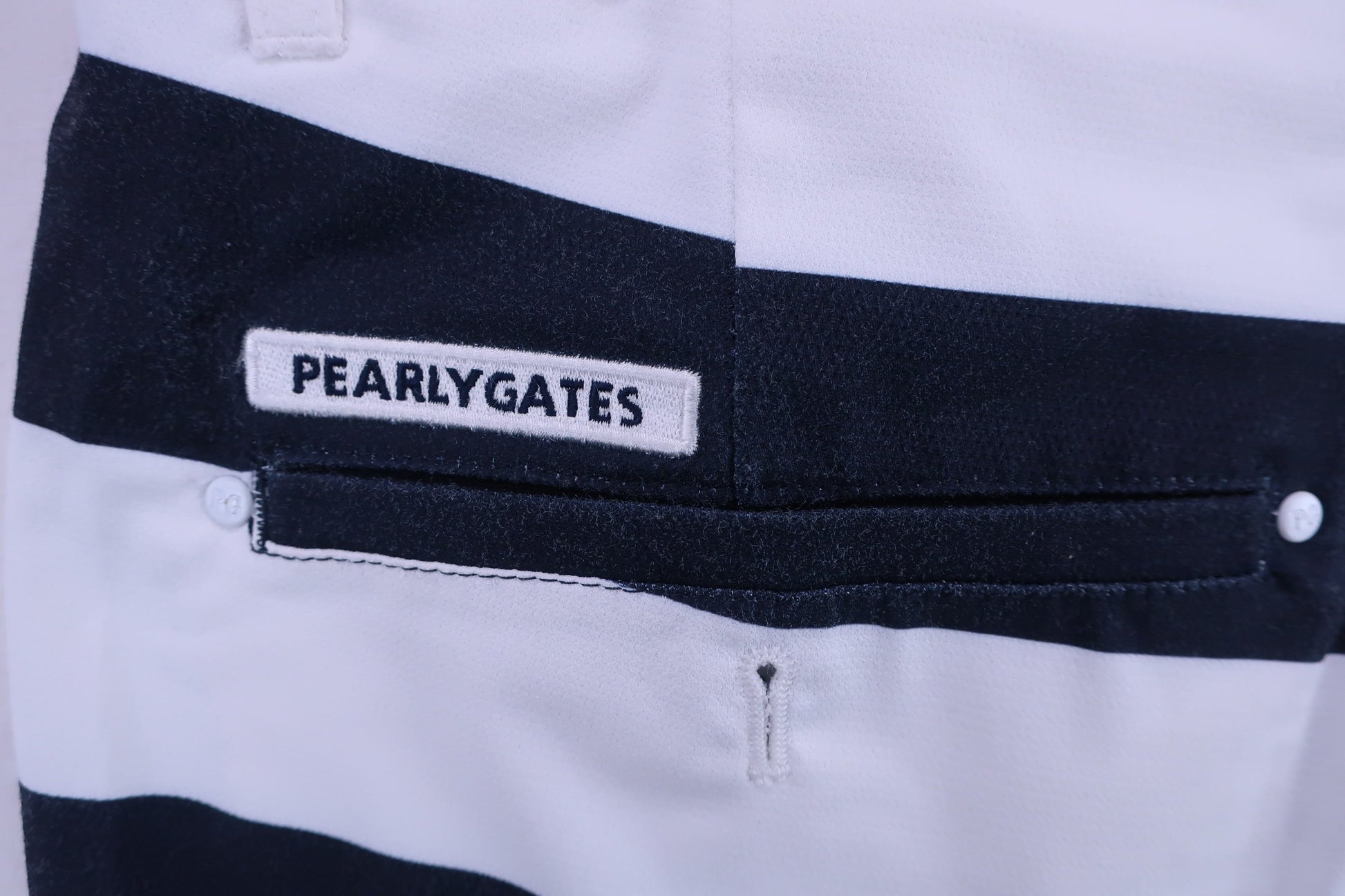 PEARLY GATES(パーリーゲイツ) ハーフパンツ 白ネイビーボーダー メンズ 6 053-0132515 B-5
