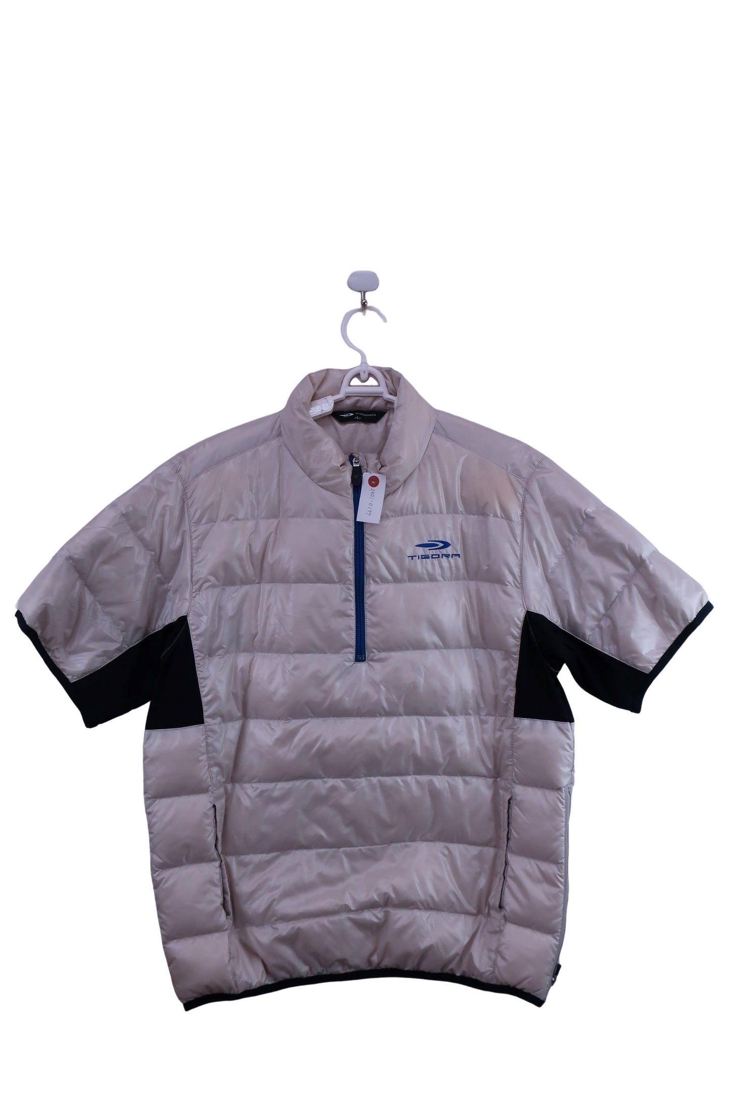 TIGORA(ティゴラ) 半袖ダウンジャケット クリーム色 メンズ L B-1