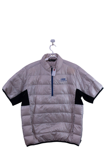 TIGORA(ティゴラ) 半袖ダウンジャケット クリーム色 メンズ L B-1