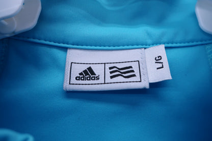 adidas(アディダス) ハーフジップシャツ 水色 メンズ L B-3