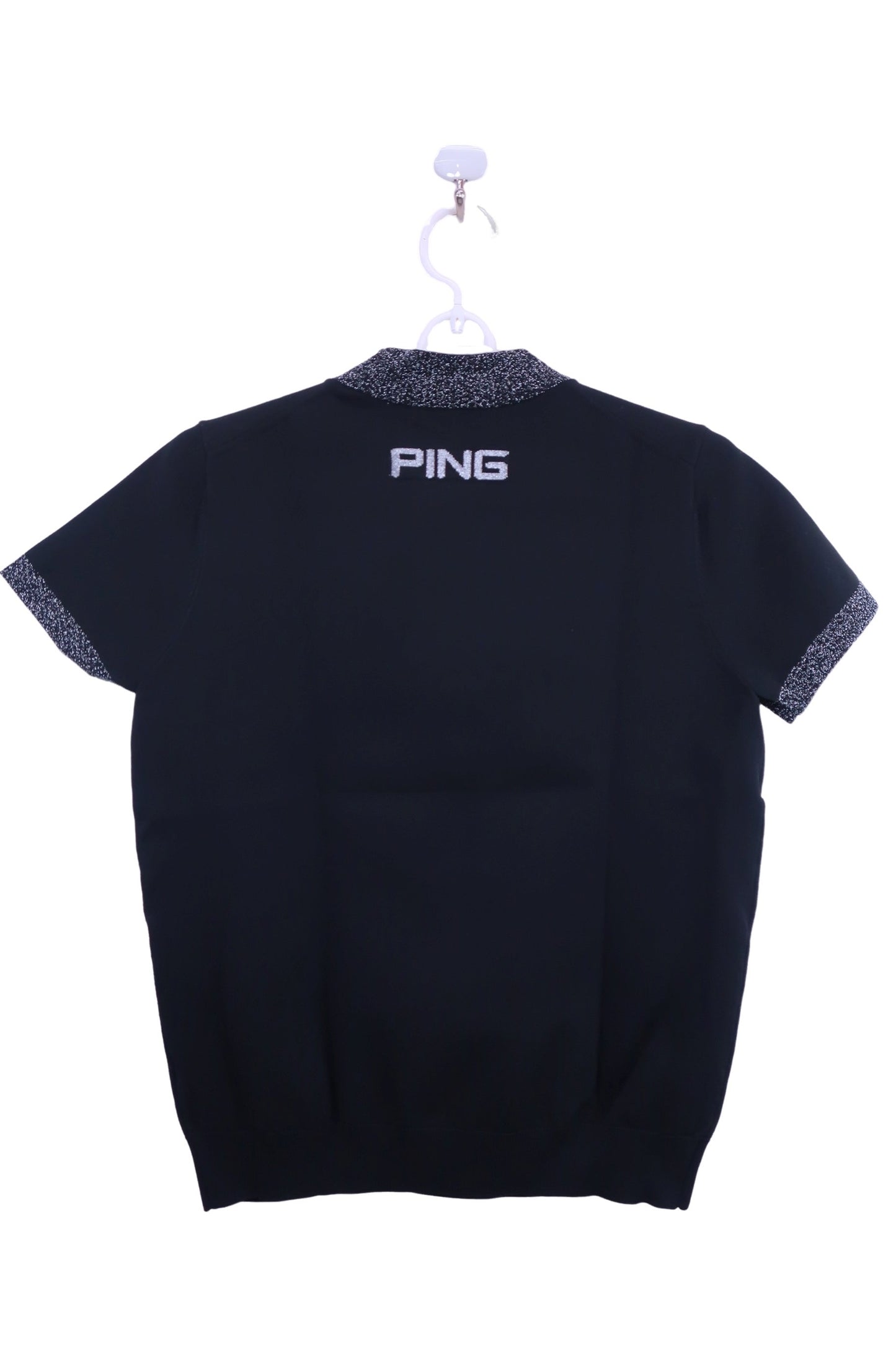 PING(ピン) 半袖モックネックシャツ 黒 レディース S 622-2275800 B-5