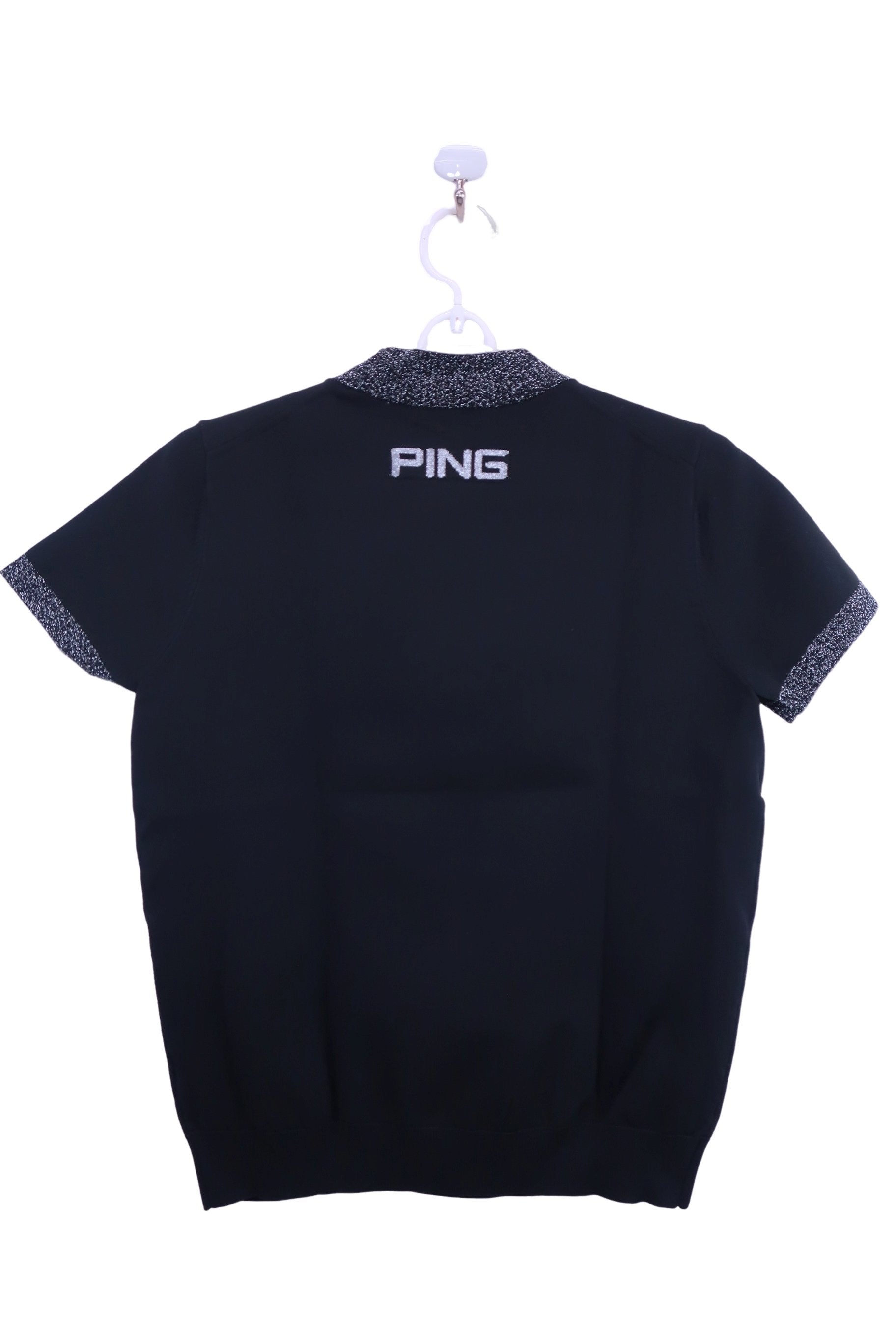 PING(ピン) 半袖モックネックシャツ 黒 レディース S 622-2275800 B-5