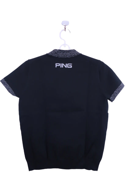 PING(ピン) 半袖モックネックシャツ 黒 レディース S 622-2275800 B-5