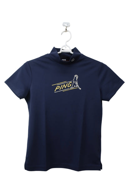 PING(ピン) 半袖モックネックシャツ ネイビー レディース S 622-3168312 A-1