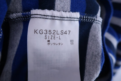 Kappa(カッパ) ハイネックシャツ 青系ボーダー メンズ L B-6