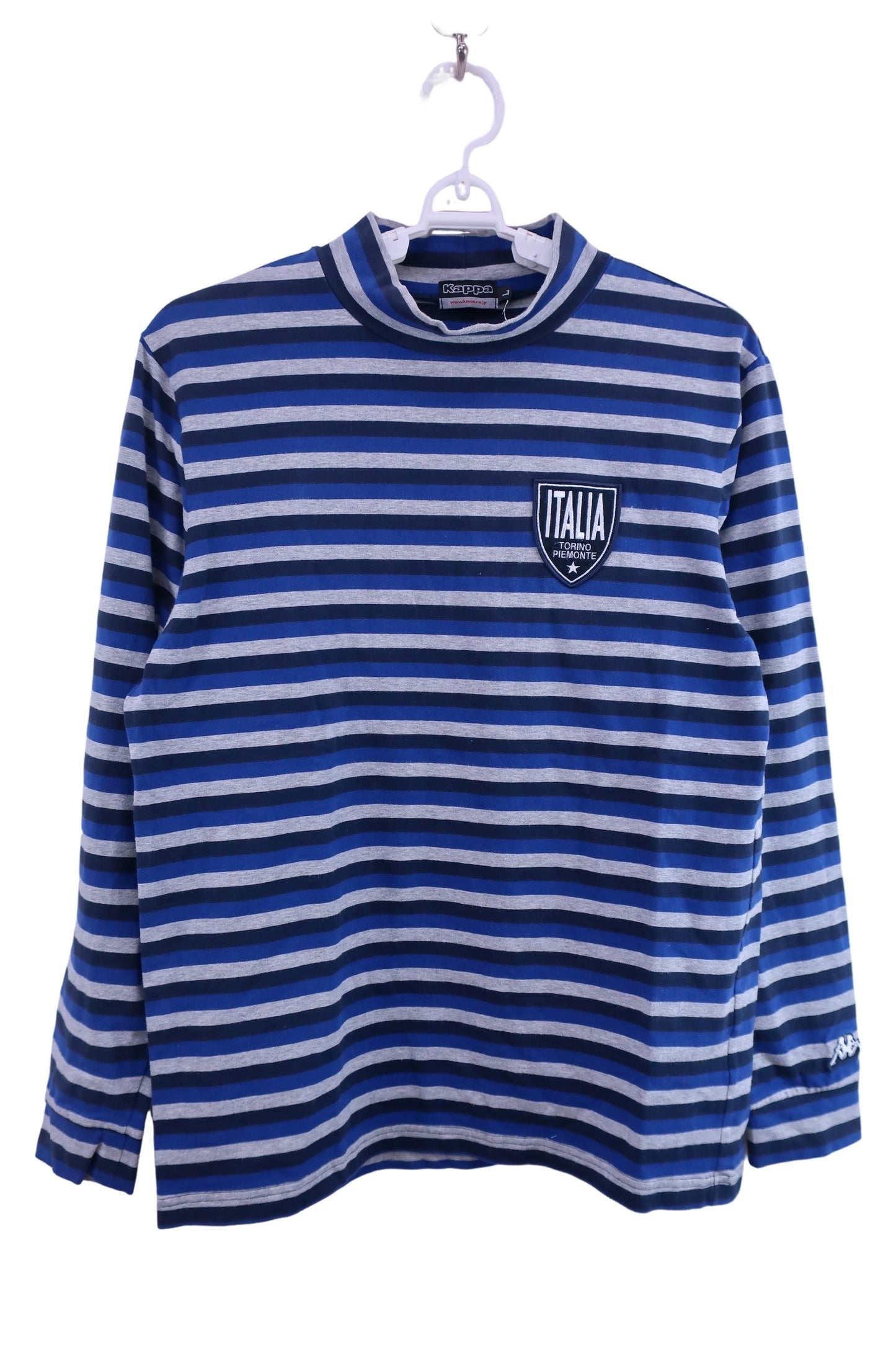 Kappa(カッパ) ハイネックシャツ 青系ボーダー メンズ L B-1