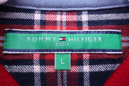 TOMMY HILFIGER GOLF(トミーヒルフィガーゴルフ) 長袖ポロシャツ ワインレッド メンズ L B-2