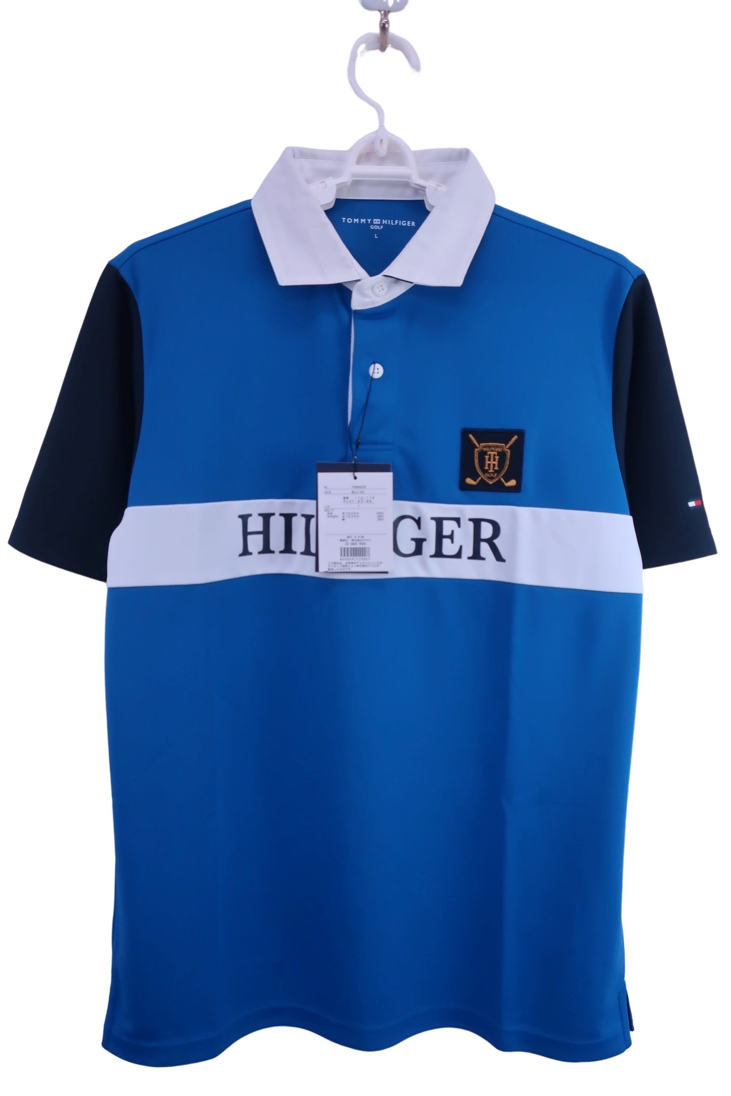 TOMMY HILFIGER GOLF(トミーヒルフィガーゴルフ) ポロシャツ 青 メンズ L N-1