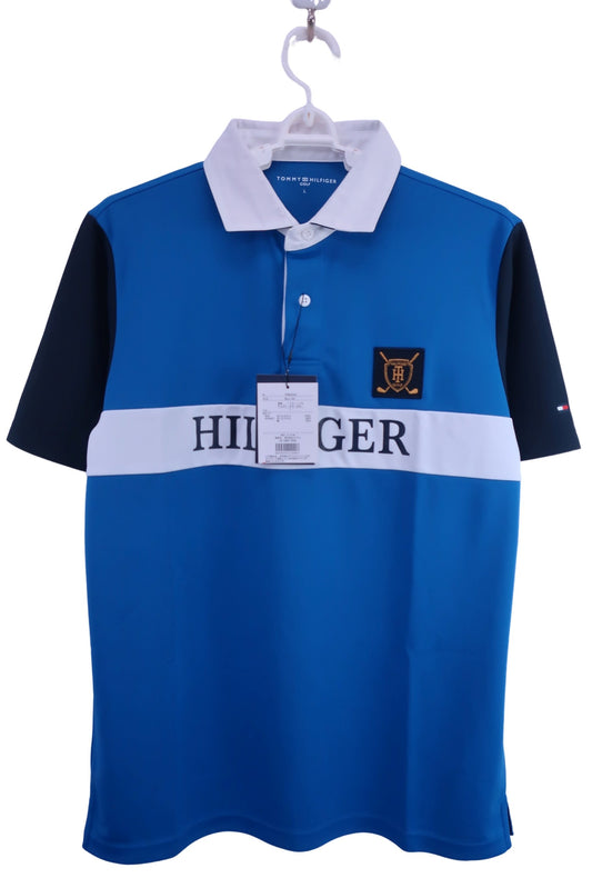 TOMMY HILFIGER GOLF(トミーヒルフィガーゴルフ) ポロシャツ 青 メンズ L N-1