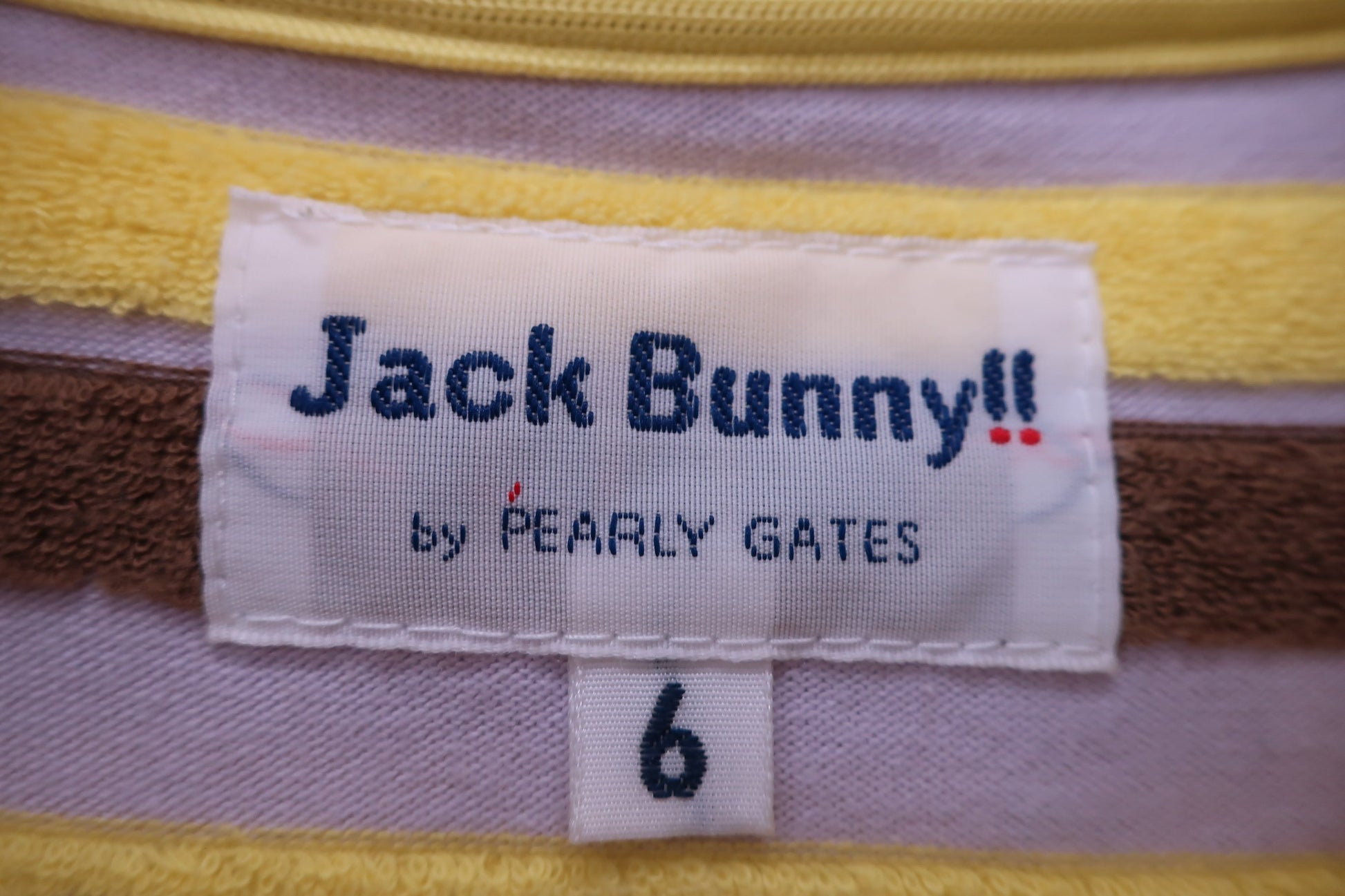 Jack Bunny(ジャックバニー) ポロシャツ ベージュ黄色ボーダー メンズ 6 262-8160515 B-3