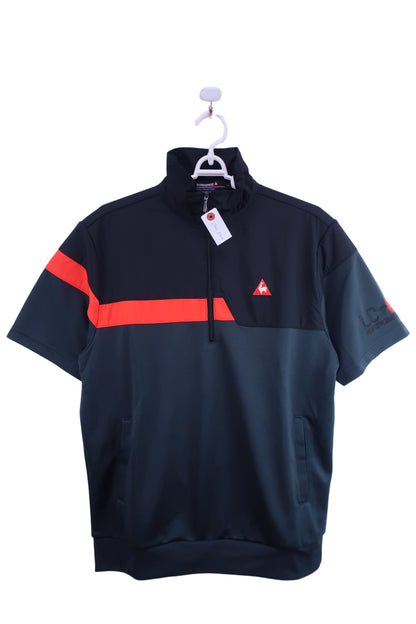 le coq sportif(ルコックスポルティフ) 半袖ハーフジップシャツ 黒 メンズ L A-1