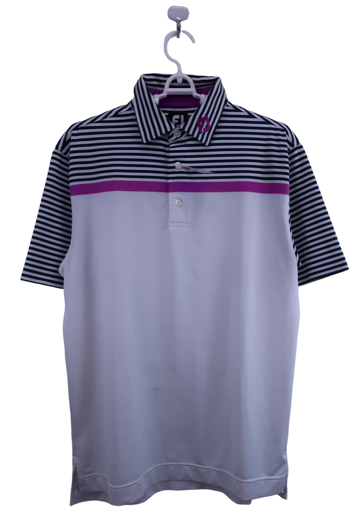 FOOTJOY(フットジョイ) ポロシャツ 白黒ボーダー メンズ L B-1
