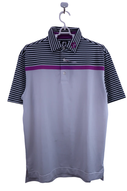 FOOTJOY(フットジョイ) ポロシャツ 白黒ボーダー メンズ L B-1