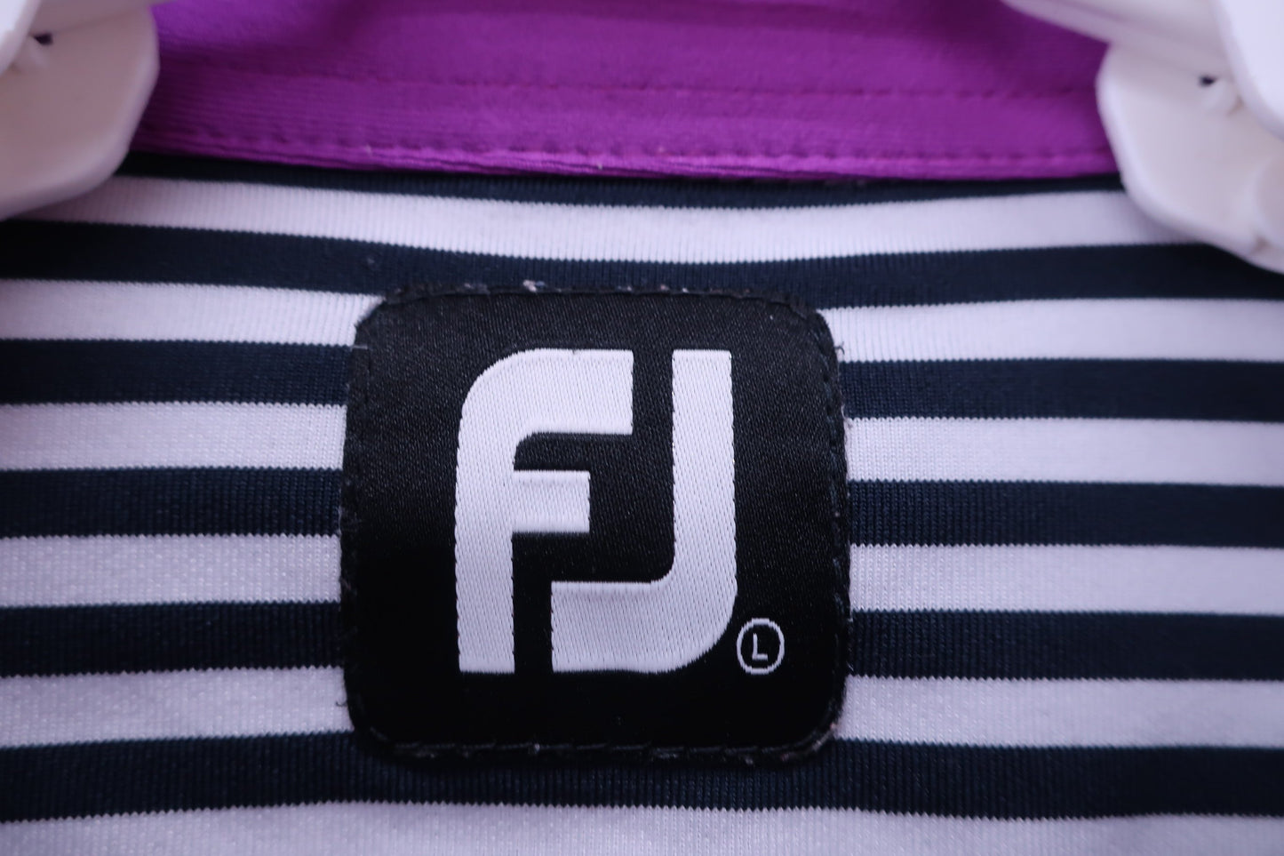 FOOTJOY(フットジョイ) ポロシャツ 白黒ボーダー メンズ L B-3