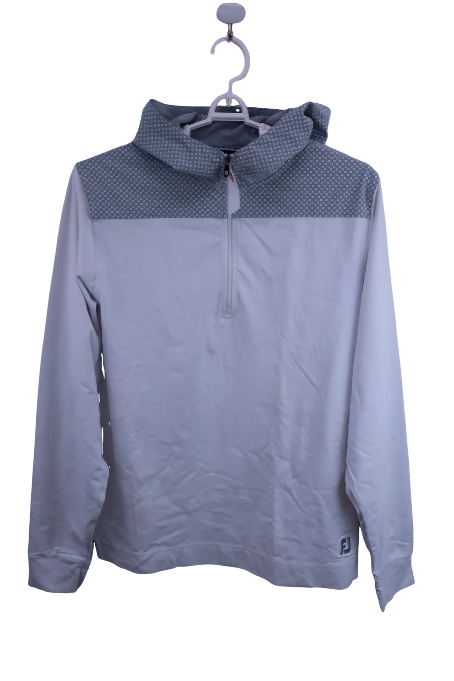 FOOTJOY(フットジョイ) フード付きハーフジップシャツ 白グレー メンズ M A-1