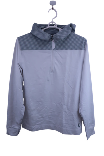 FOOTJOY(フットジョイ) フード付きハーフジップシャツ 白グレー メンズ M A-1