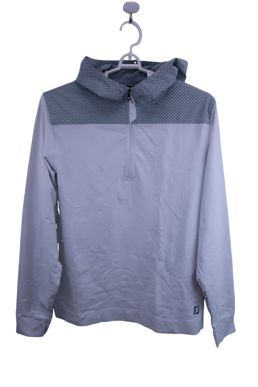 FOOTJOY(フットジョイ) フード付きハーフジップシャツ 白グレー メンズ M A-1