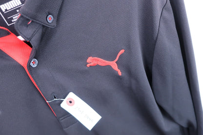 PUMA GOLF(プーマゴルフ) ポロシャツ 黒赤 レディース M A-2