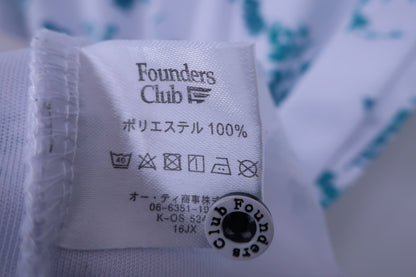 Founders Club(ファウンダース) ポロシャツ 白水色総柄 メンズ L B-9