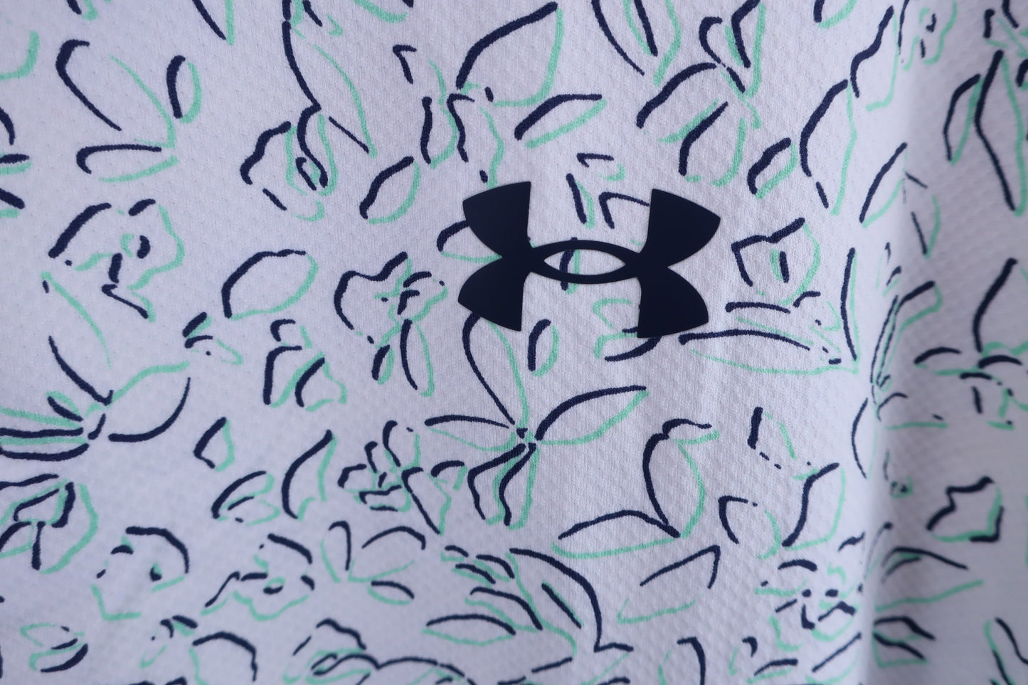 UNDER ARMOUR(アンダーアーマー) ポロシャツ 白青緑系総柄 メンズ XL A-4