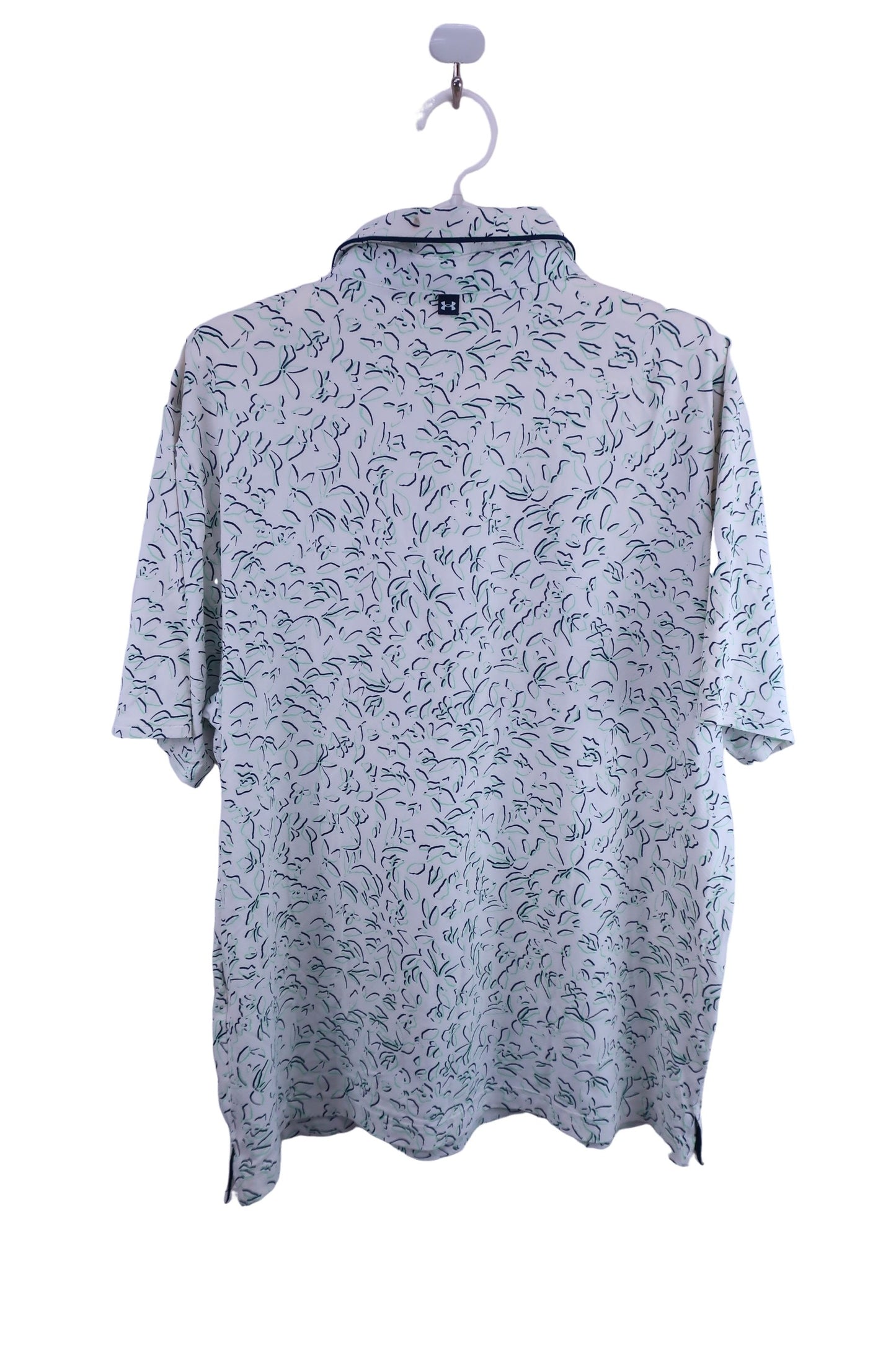 UNDER ARMOUR(アンダーアーマー) ポロシャツ 白青緑系総柄 メンズ XL A-5