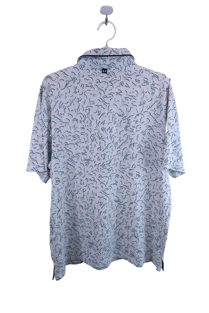 UNDER ARMOUR(アンダーアーマー) ポロシャツ 白青緑系総柄 メンズ XL A-5