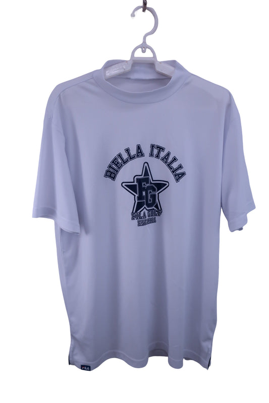 FILA GOLF(フィラゴルフ) 半袖モックネックシャツ 白 メンズ LL A-1