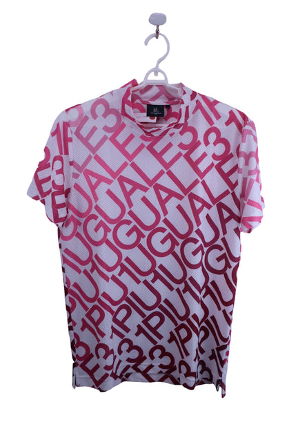 1PIU1UGUALE3(ウノピゥウノウグァーレトレ) 半袖モックネックシャツ 白ピンク メンズ ? A-1