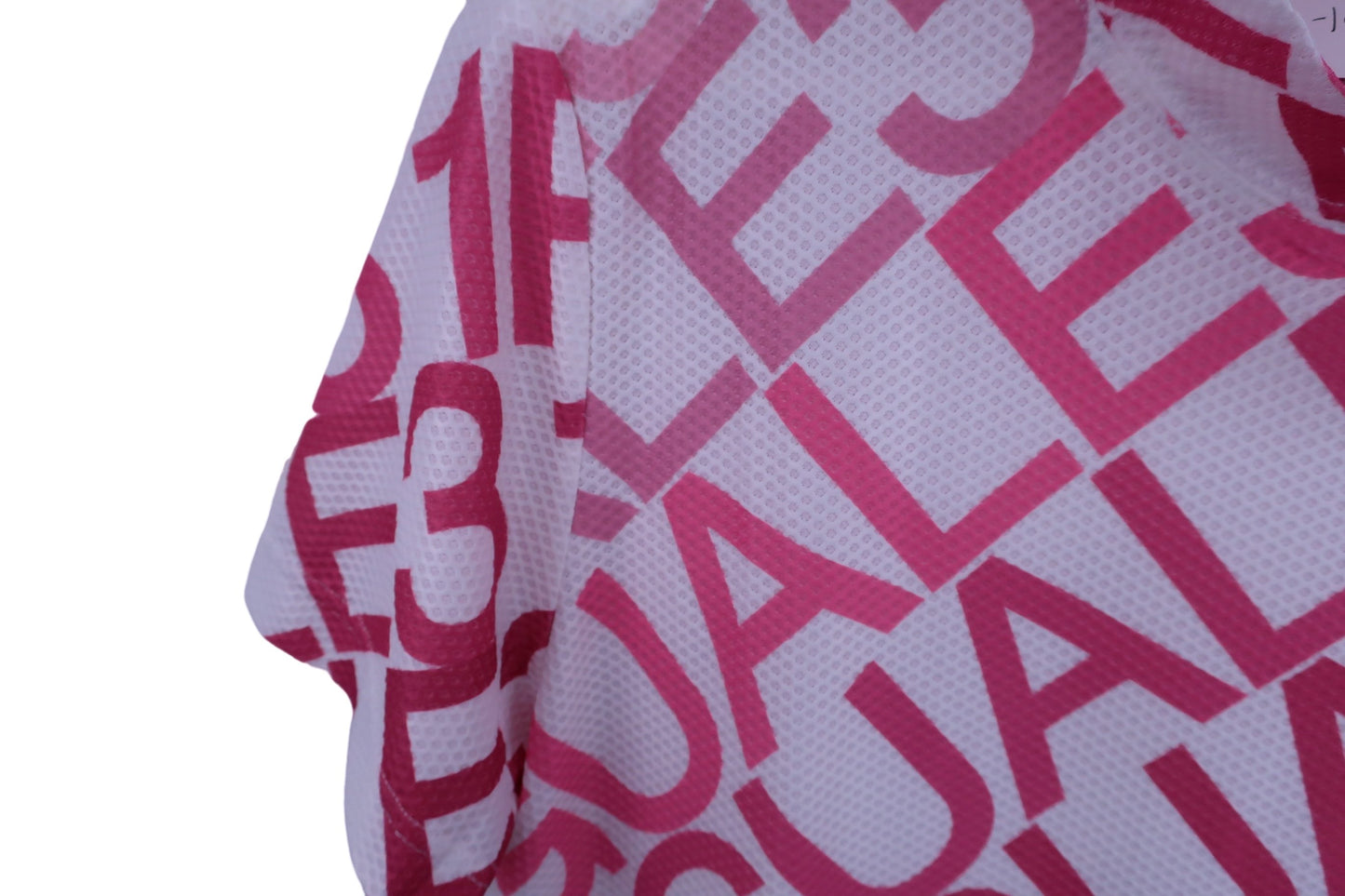 1PIU1UGUALE3(ウノピゥウノウグァーレトレ) 半袖モックネックシャツ 白ピンク メンズ ? A-3