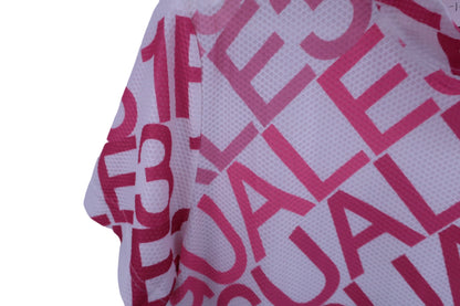 1PIU1UGUALE3(ウノピゥウノウグァーレトレ) 半袖モックネックシャツ 白ピンク メンズ ? A-3