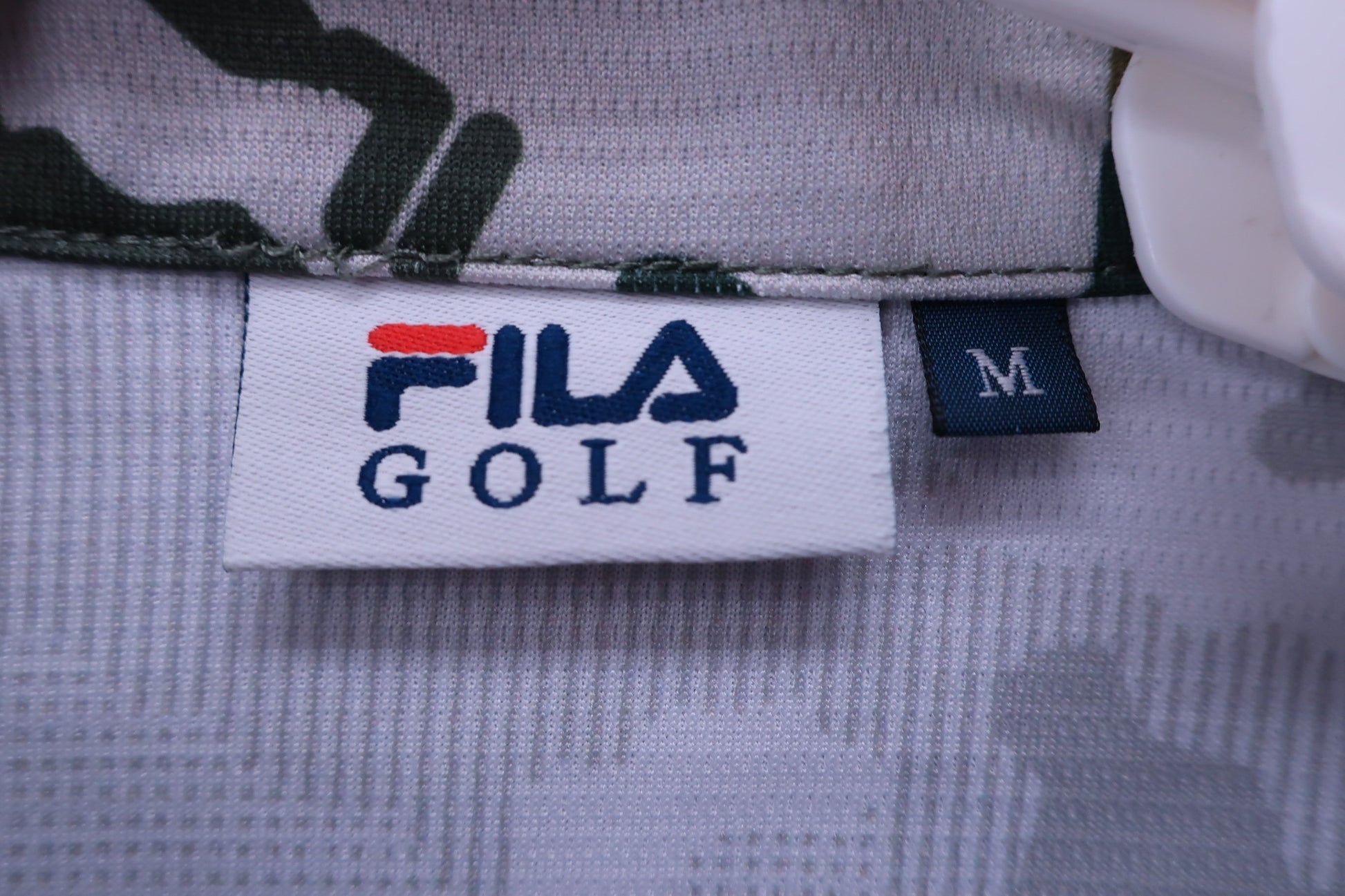 FILA GOLF(フィラゴルフ) ポロシャツ グレーカモフラ柄 メンズ M A-2