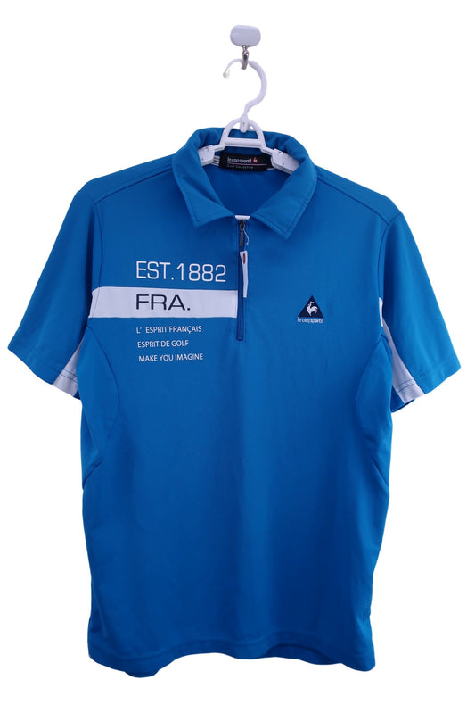 le coq sportif(ルコックスポルティフ) ハーフジップポロシャツ 青 メンズ M A-1