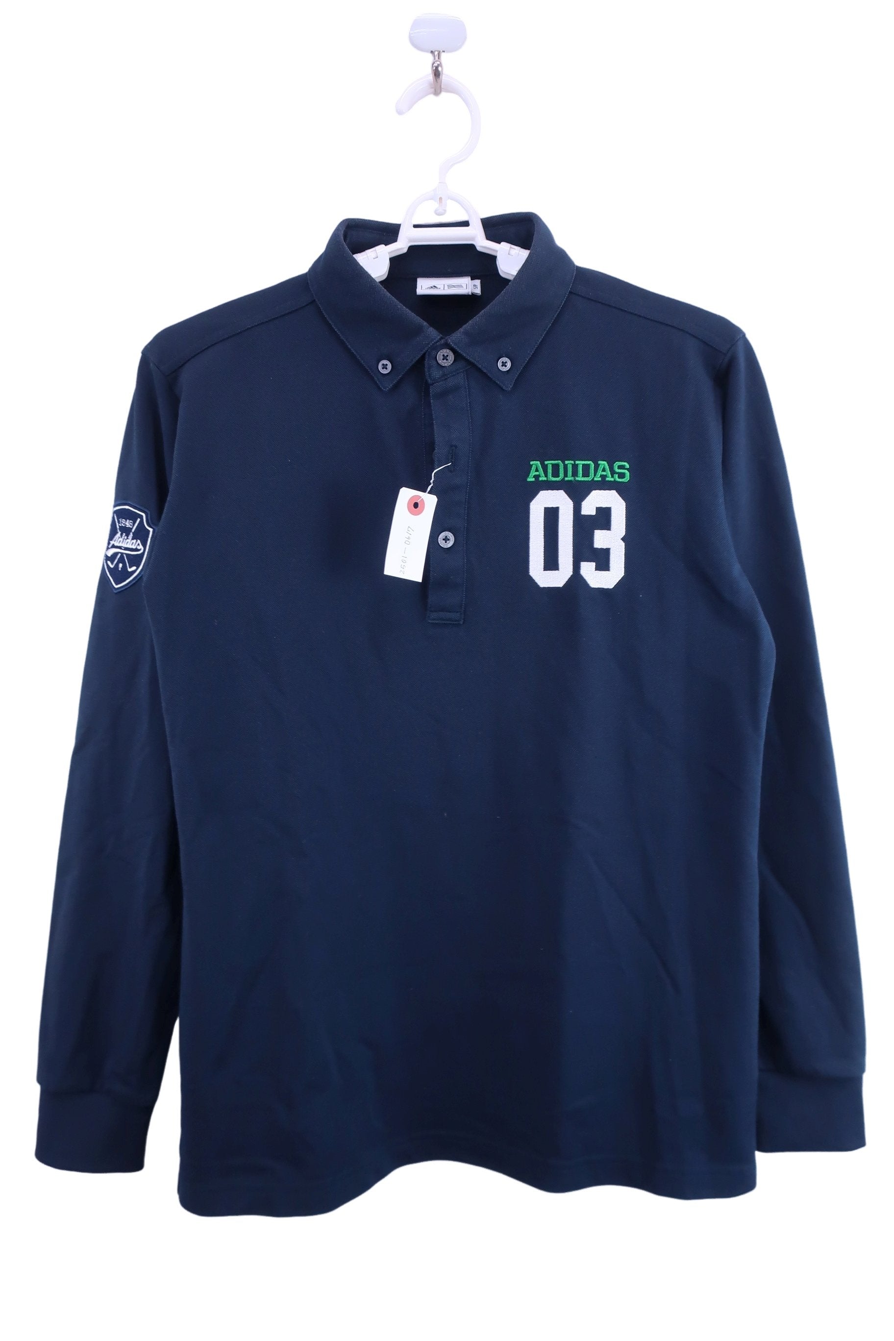adidas(アディダス) 長袖ポロシャツ ネイビー メンズ SP B-1
