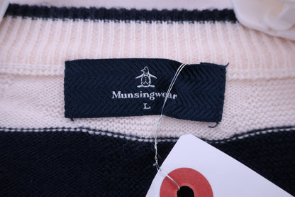 Munsingwear(マンシングウェア) セーター クリーム色 / ネイビーボーダー メンズ L A-2